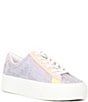 Color:Lavender/Peach/Yellow - Image 1 - Rosa Rhinestone Colorblock Platform Sneakers