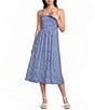 Copper Key Ruched Sleeveless Blue Midi Dress - Image 1