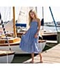 Copper Key Ruched Sleeveless Blue Midi Dress - Image 6