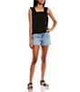 Copper Key Coordinating Ruffle Strap Tank Top, Color:Black - Image 3