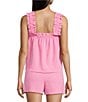 Copper Key Copper Key Coordinating Ruffle Strap Tank Top, Color:Pink - Image 2