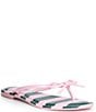 Copper Key Sandy Bow Striped Flip Flops - Image 1