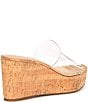 Color:Clear - Image 2 - Seaside Clear Vinyl Platform Cork Wedge Sandals