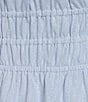 Color:Light Blue - Image 3 - Short Puff Sleeve Triple Elastic Waist Dress