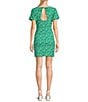 Color:Green - Image 2 - Short Sleeve Bodycon Dress