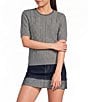 Copper Key Short Sleeve Cable Knit Sweater - Image 1