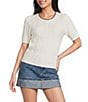 Copper Key Short Sleeve Cable Knit Sweater - Image 1