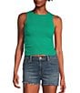 Color:Green - Image 1 - Side Ruched Tank Top