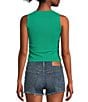 Color:Green - Image 2 - Side Ruched Tank Top