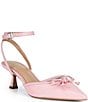 Copper Key Sleek Mini Bow Kitten Heel Pumps - Image 1