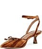 Copper Key Sleek Velvet Mini Bow Kitten Heel Pumps - Image 4