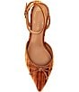 Copper Key Sleek Velvet Mini Bow Kitten Heel Pumps - Image 5