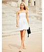 Copper Key Sleeveless Smocked Back Bubble Hem Mini Dress, Color:White - Image 5