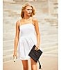 Copper Key Sleeveless Smocked Back Bubble Hem Mini Dress, Color:White - Image 6