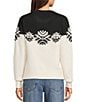 Copper Key Snowflake Jacquard Sweater, Color:Black Ivory - Image 2