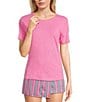 Copper Key Solid Knit Short Sleeve T-Shirt, Color:Pink - Image 1