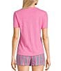 Copper Key Solid Knit Short Sleeve T-Shirt, Color:Pink - Image 2