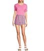 Copper Key Solid Knit Short Sleeve T-Shirt, Color:Pink - Image 3