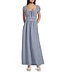 Copper Key Square Neck Gingham Maxi Dress - Image 1