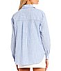 Color:Blue Snow - Image 2 - Coordinating Stripe Print Button Down Shirt