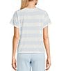 Copper Key Stripe Short Sleeve Boxy T-Shirt, Color:Light Blue/Ivory - Image 2