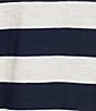 Copper Key Stripe Short Sleeve Boxy T-Shirt, Color:Navy/Ivory - Image 4