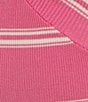 Copper Key Stripe Twist Knit Tank Top, Color:Pink/Ivory - Image 4