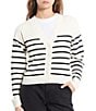 Color:Snow - Image 1 - Striped Button Front Cardigan