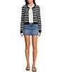Copper Key Striped Classic Cardigan Sweater, Color:Navy Ivory - Image 4