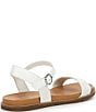 Color:White - Image 2 - Sunnie Leather Ankle Strap Flat Sandals