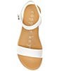 Color:White - Image 5 - Sunnie Leather Ankle Strap Flat Sandals