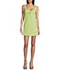 Color:Citron - Image 1 - Sweetheart Mini Embroidered Dress