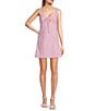 Color:Pink - Image 1 - Sweetheart Mini Embroidered Dress
