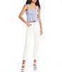Color:Blue White - Image 3 - Tie Strap Smocked Empire Tank Blouse