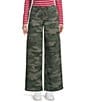 Copper Key Tie Waist Printed Denim Pants - Image 1