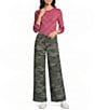 Copper Key Tie Waist Printed Denim Pants - Image 3