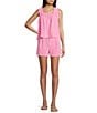 Copper Key Coordinating Trouser Shorts, Color:Pink - Image 3