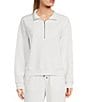 Copper Key Knit Quarter Zip Coordinating Pullover, Color:White - Image 1