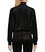 Color:Black - Image 2 - Velour Zip Up Jacket
