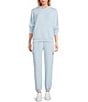 Copper Key Drawstring Coordinating Cargo Wide Leg Joggers, Color:Light Blue - Image 3