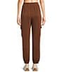 Copper Key Wide Leg Drawstring Coordinating Cargo Joggers, Color:Brown - Image 2