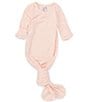 Color:Blush - Image 1 - Baby Newborn-6 Months Long-Sleeve Knotted Gown