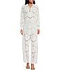 Color:White - Image 3 - Antonella Shell Pattern Eyelet Straight Leg Flat Front Pull-On Pant