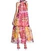 COREY LYNN CALTER Avalon Floral Organza Halter Neck A-Line Ruffle Hem Sleeveless Dress, Color:Multi - Image 2