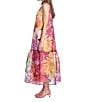 COREY LYNN CALTER Avalon Floral Organza Halter Neck A-Line Ruffle Hem Sleeveless Dress, Color:Multi - Image 3