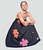 Color:Black - Image 5 - Ibiza Cotton Poplin Scoop Neckline Applique Flower Detail Sundress