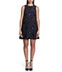 COREY LYNN CALTER Veruca Woven Embroidered Paillette Sequin Mini Shift Dress, Color:Black - Image 1