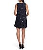 COREY LYNN CALTER Veruca Woven Embroidered Paillette Sequin Mini Shift Dress, Color:Black - Image 2