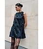 COREY LYNN CALTER Veruca Woven Embroidered Paillette Sequin Mini Shift Dress, Color:Black - Image 5