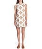 COREY LYNN CALTER Veruca Woven Embroidered Round Neck Sleeveless Mini Dress, Color:Off White - Image 1
